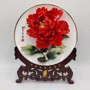 11寸精品單花(骨瓷金邊風(fēng)動釉下彩)